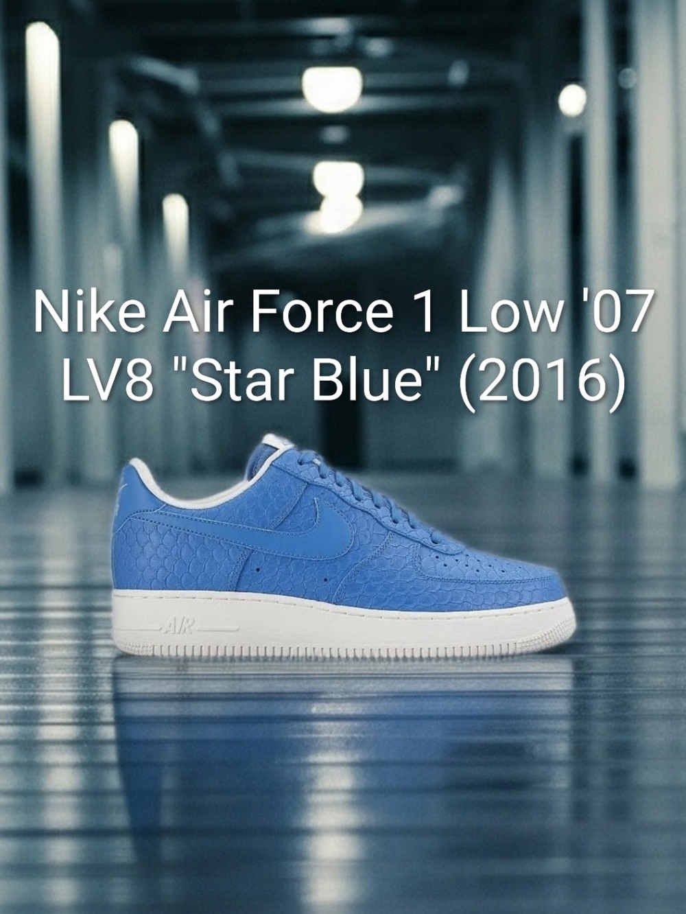 Nike Air Force 1 Low '07 LV8 Rare "Star Blue" (2016) Mens 10.5 Womens 12 EUC